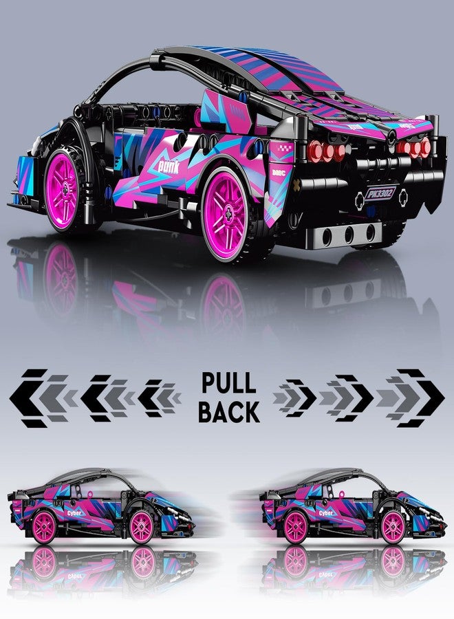 IBLOTIME Speed Champions Technic-Style Sports Car Building Sets Easter 1:18 Scale Lambo-Inspired Supercar 586 PCS Pull-Back Race Car Kit Creative Display Gift Christmas Birthday Ages 14+ - Image 3