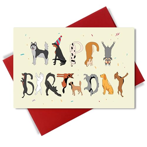 Cheerin Happy Birthday Card - Funny Birthday Card - Sweetest Day Card - Humourous Greeting Card - Hilarious Gag Gift (Dog) - Image 1