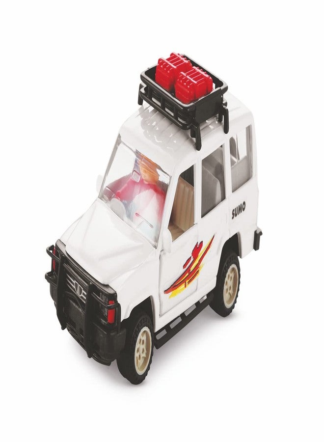 Shinsei Tata Sumo Car Maintenance Free Pullback Spring Action Race Toy Gift for Boys 5+ Years. Strong Abs Plastic, No Sharp Edges, Bis Certified. Pack of 1, Color White - Kids - Image 1