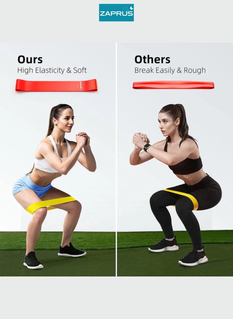 Zaprus Resistance Exercise Bands Set – 5 Level Loop Bands for Home Workout, Strength Training, Pilates, Yoga & Physical Therapy – Durable Anti-Snap Latex Bands for Full-Body Exercise - Image 4