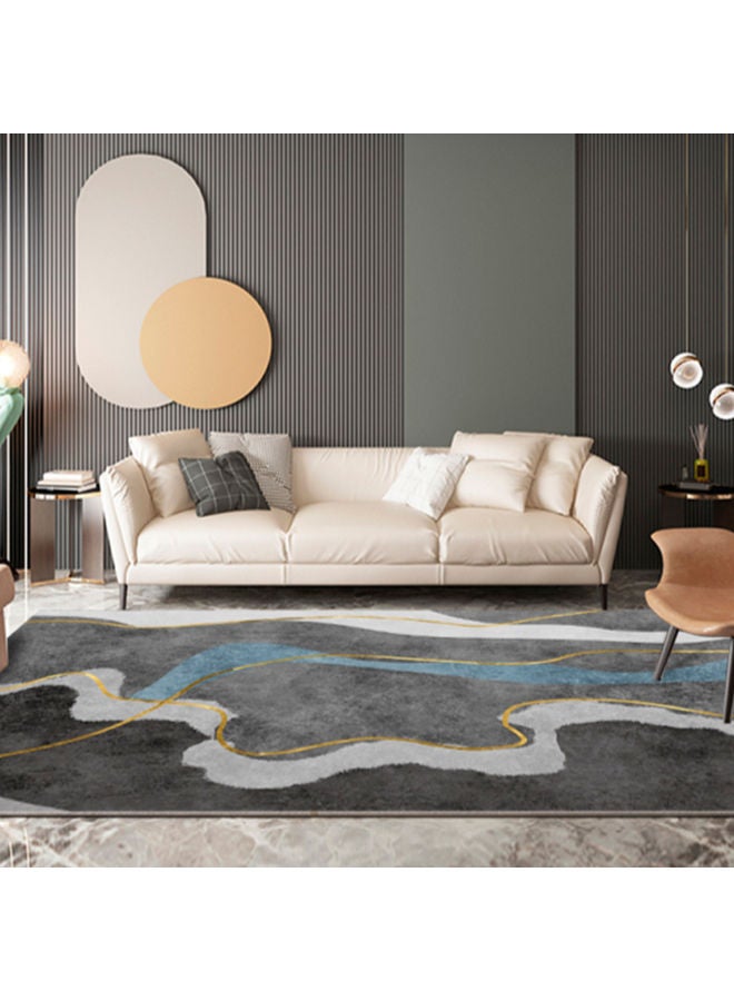 سجاد، سجادة مستطيلة ناعمة الملمس، سجاد هندسي تجريدي عصري متعدد الألوان، سجادة قصيرة الشعر مانعة للانزلاق لغرفة المعيشة، سجاد كبير ناعم باللون الأزرق الرمادي، سجادة لغرفة النوم ديكور المنزل، 200x300 سم - Image 1