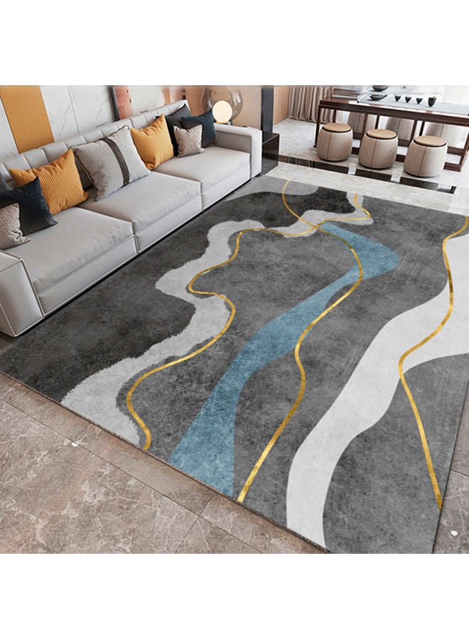 سجاد، سجادة مستطيلة ناعمة الملمس، سجاد هندسي تجريدي عصري متعدد الألوان، سجادة قصيرة الشعر مانعة للانزلاق لغرفة المعيشة، سجاد كبير ناعم باللون الأزرق الرمادي، سجادة لغرفة النوم ديكور المنزل، 200x300 سم - Image 2