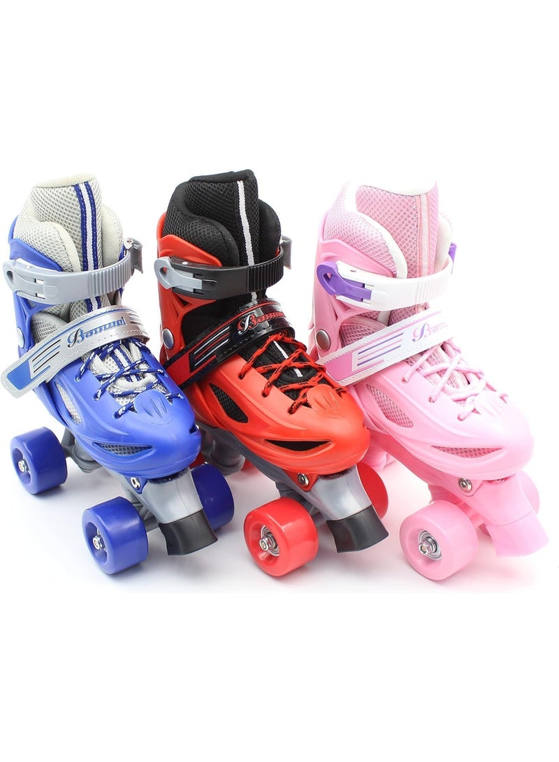 EASY FUTURE Adjustable 4-Wheel Roller Skates for Kids Double Row, Indoor/Outdoor Boys & Girls, Includes  Protective Gear Set(Knee, Elbow & Wrist) 4 Sizes & 3 Colors can choose - Image 5