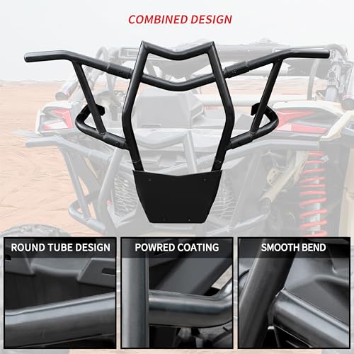 SAUTVS Rear Bumper for Can-Am X3, Combined Heavy Duty Black Rear Brush Guard Protector Rear Pre-Runner Bumper for Can Am Maverick X3 Max Turbo R 2017-2024 Accessories (Replace #715002880#715003436) - Image 4