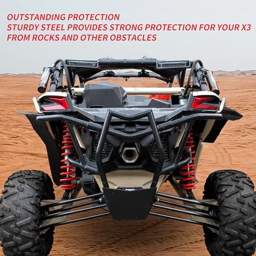 SAUTVS Rear Bumper for Can-Am X3, Combined Heavy Duty Black Rear Brush Guard Protector Rear Pre-Runner Bumper for Can Am Maverick X3 Max Turbo R 2017-2024 Accessories (Replace #715002880#715003436) - Image 2