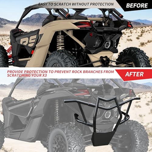 SAUTVS Rear Bumper for Can-Am X3, Combined Heavy Duty Black Rear Brush Guard Protector Rear Pre-Runner Bumper for Can Am Maverick X3 Max Turbo R 2017-2024 Accessories (Replace #715002880#715003436) - Image 3