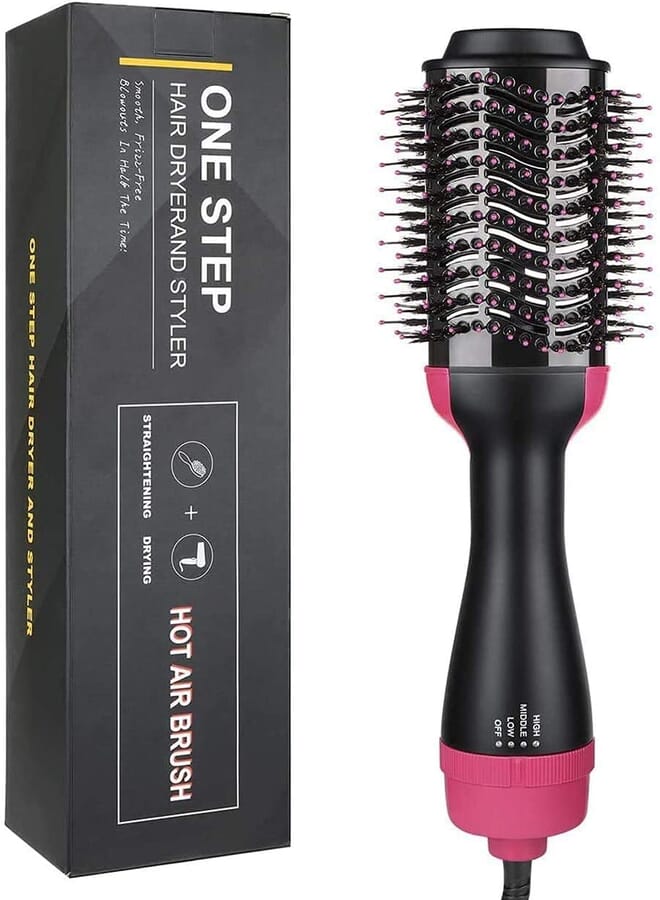 PROMASS 2 In 1 Multifunctional Hair Dryer Volumizer Rotating Hot Hair Brush Curler Roller Rotate Styler Comb Styling Curling Iron - Image 1