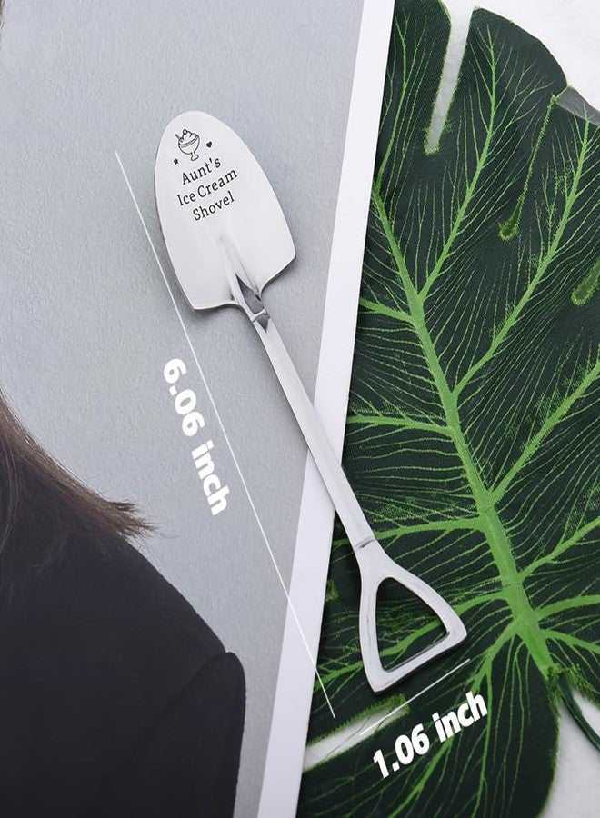 Sdopbinbin Auntie Aunt Birthday Gifts from Nephew Niece Aunts Ice Cream Shovel for Auntie Mothers Day Gifts for Aunt Aunts Ice Cream Lovers Gifts for Women Auntie Aunt Retirement Gift for Aunty Ice Cream Spoon - Image 2