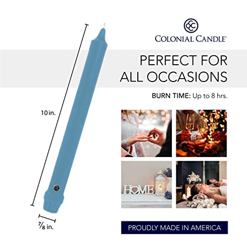 Colonial Candle Unscented Taper Candle, Classic Collection, Wedgewood, 10 in, Pack of 12 - Up to 8 Hours Burn - Image 3