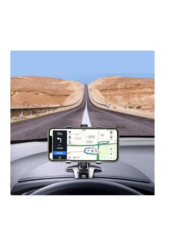 حامل هاتف السيارة مع دوران 360 درجة لوحدة التحكم في السيارة، حامل للهاتف المحمول مناسب لهواتف ذكية بحجم من 4 إلى 7 بوصات. - Image 2