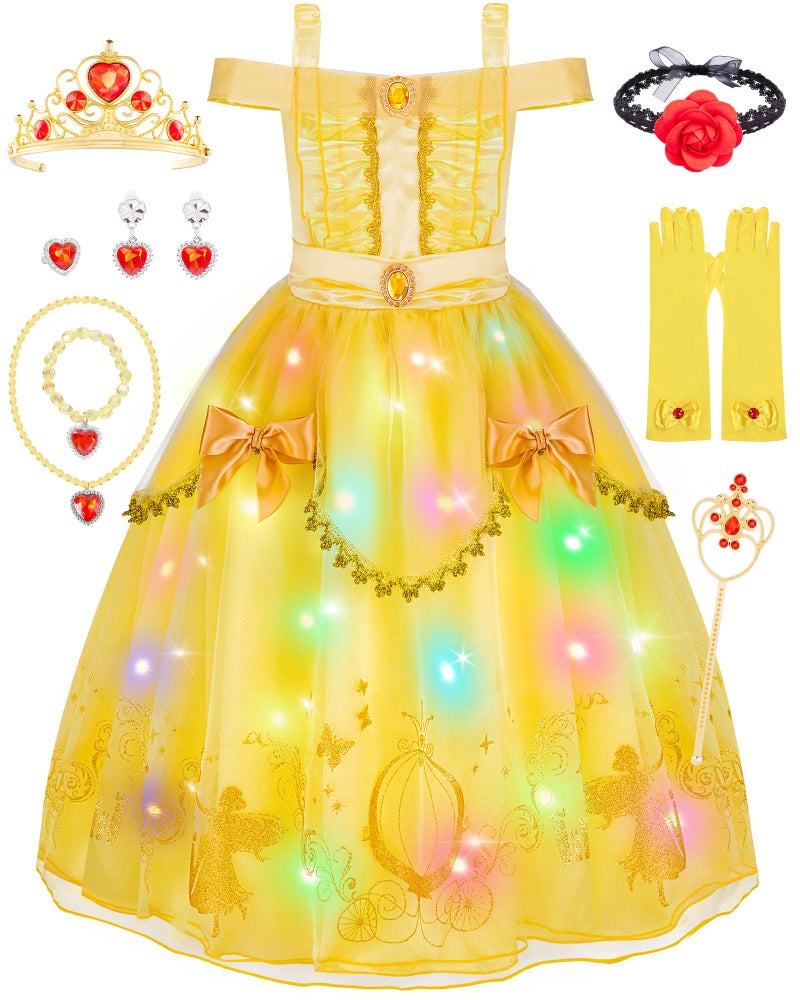 ميلاند Meland Princess Dress Up for Girls - Light Up Dress Up Ap Dression and Princess Costume for Toddler Girl Venis - Image 1