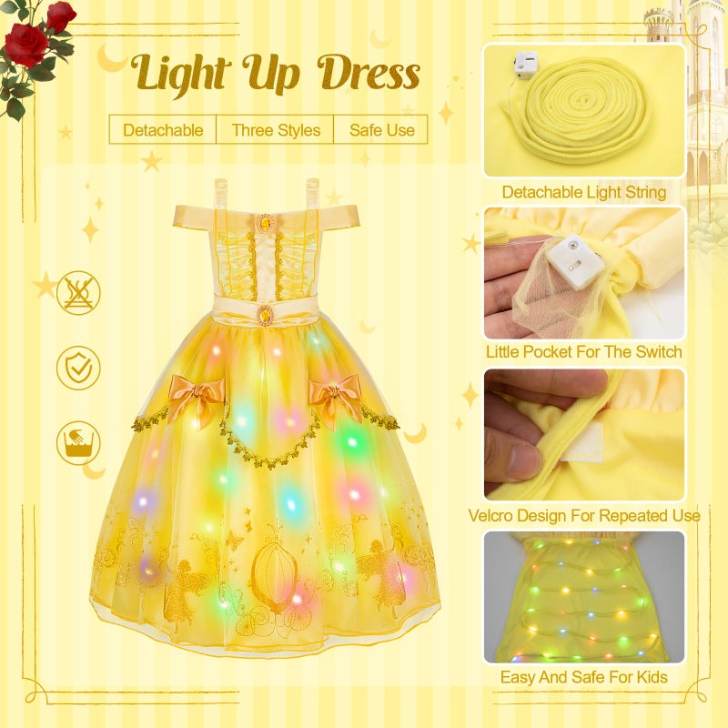 ميلاند Meland Princess Dress Up for Girls - Light Up Dress Up Ap Dression and Princess Costume for Toddler Girl Venis - Image 3