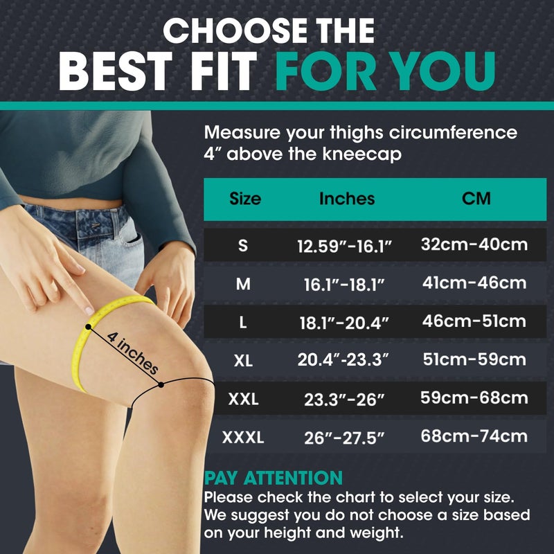 Modvel Compression Knee Brace for Women & Men, 2-Pack Knee Brace for Running Knee Pain, Knee Support Compression Sleeve, Workout Sports Knee Braces for Meniscus Tear, ACL & Arthritis Pain Relief - Image 4