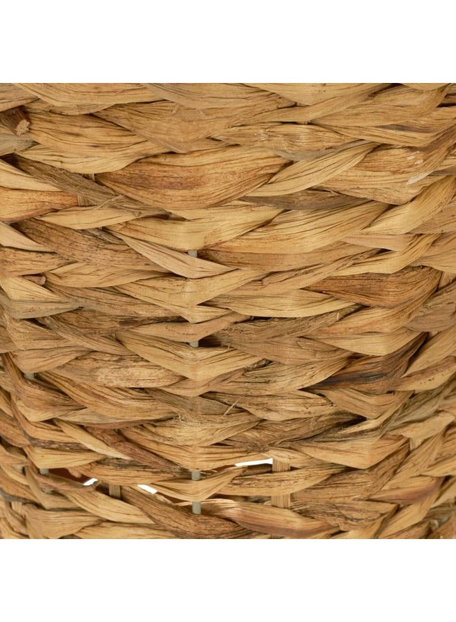 Household Essentials Woven Water Hyacinth Wicker Waste Basket, Natural - Image 4