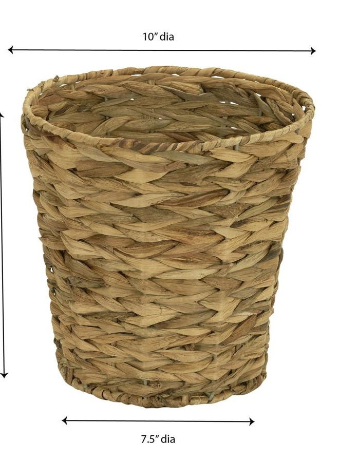 Household Essentials Woven Water Hyacinth Wicker Waste Basket, Natural - Image 2