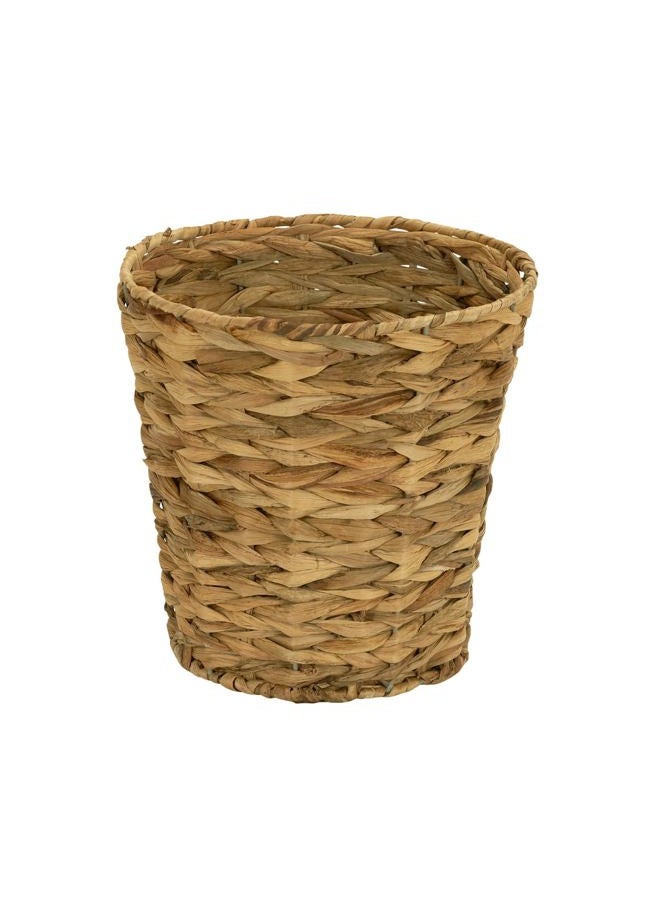 Household Essentials Woven Water Hyacinth Wicker Waste Basket, Natural - Image 1