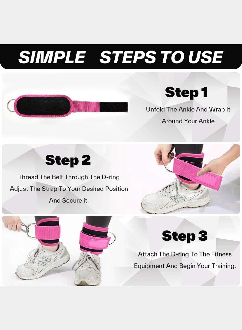 Generic Ankle Straps,1Set Body Exercisers,Including 3pcs Tension Ropes、 2pcs Ankle Straps、1pc Storage Bag,Hip Lifting Leg TrainingMuscle ExerciseAnd Strength Training Suitable For Men & Women  - Image 2