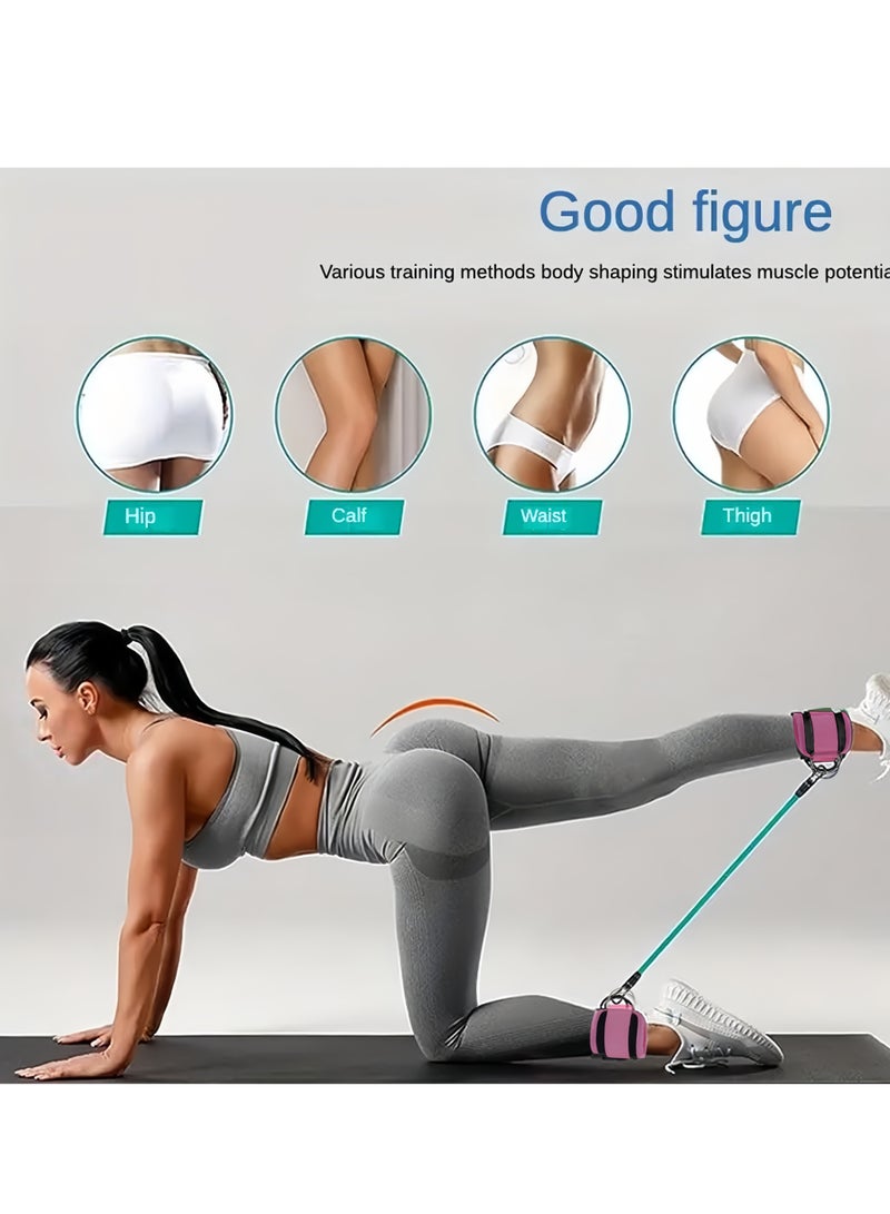 Generic Ankle Straps,1Set Body Exercisers,Including 3pcs Tension Ropes、 2pcs Ankle Straps、1pc Storage Bag,Hip Lifting Leg TrainingMuscle ExerciseAnd Strength Training Suitable For Men & Women  - Image 4