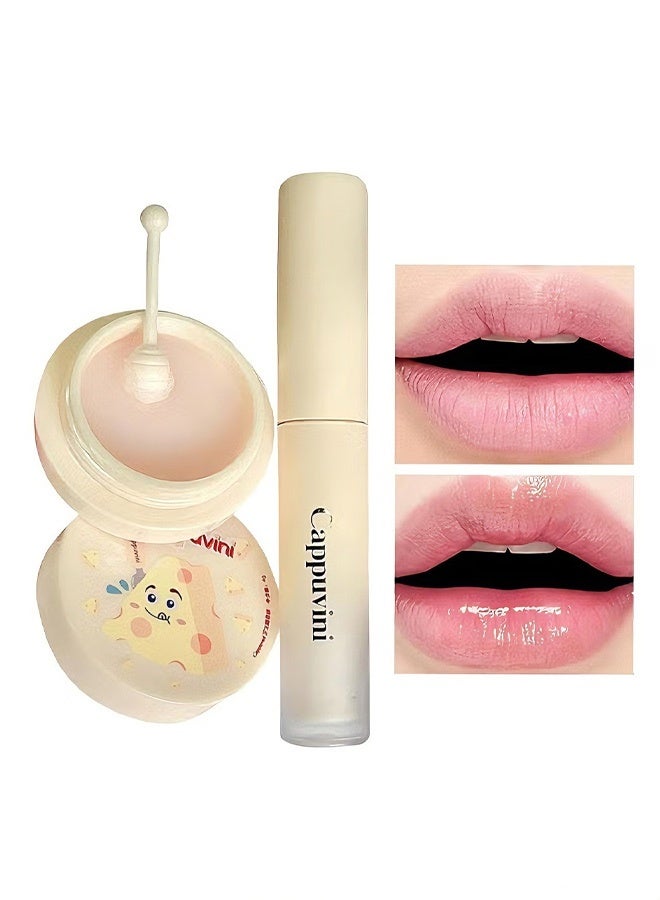 Cappuvini Lip Care Kit, Long Lasting Lip Balm Set, Exfoliator Lip Sugar Scrub, Repairs Dry Lips Gift for Friend Family Colleague - Image 1