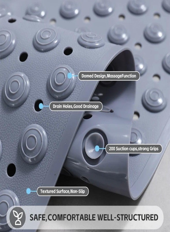 Home-Cloud Homecloud Anti Skid Mat for Bathroom Floor Shower mats for Bathroom Anti Slip with Foot Scrubber Bath mat Anti Slip with Suction Cups & Drain Holes (69x35 Cm) (Grey) - Image 3