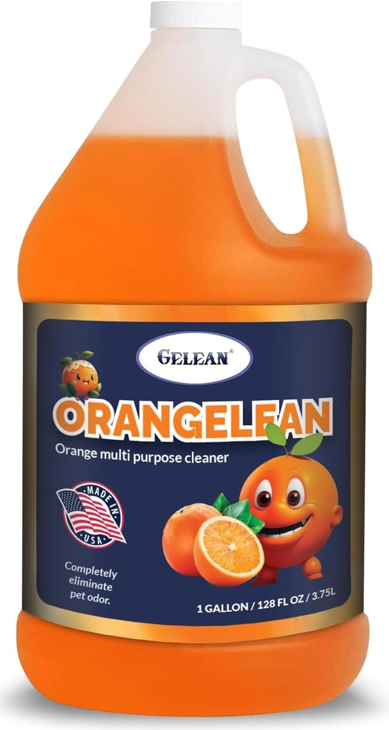 GELEAN Multi Purpose Cleaner Pet Odor eliminator - Concentrate MAKES 64 GALLON - MADE IN USA- pH Neutral - ORANGELEAN Strong Odor Floor Cleaner - Orange Stain Remover 128 oz - Image 1