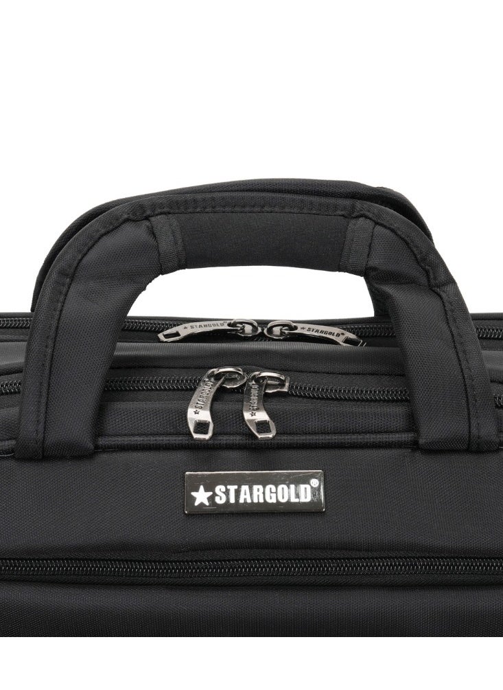 Stargold Laptop Bag, Premium 15.6" Business Briefcase With Multiple Compartments, Padded Shoulder Strap, And Water-Resistant Material, Black  - Image 3