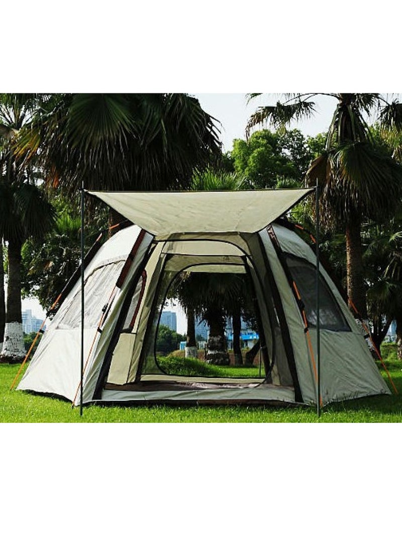 GO2CAMPS GO2CAMPS Automatic Camping Tent 4-5 Persons, Instant Automatic Pop Up Dome Tent,Portable Lightweight Camping Tent for Family Backpacking Hunting, Hiking Outdoor Beach Tent and Picnic Tent (Beige)  - Image 1
