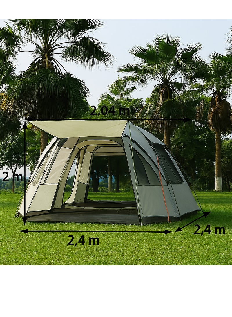 GO2CAMPS GO2CAMPS Automatic Camping Tent 4-5 Persons, Instant Automatic Pop Up Dome Tent,Portable Lightweight Camping Tent for Family Backpacking Hunting, Hiking Outdoor Beach Tent and Picnic Tent (Beige)  - Image 2