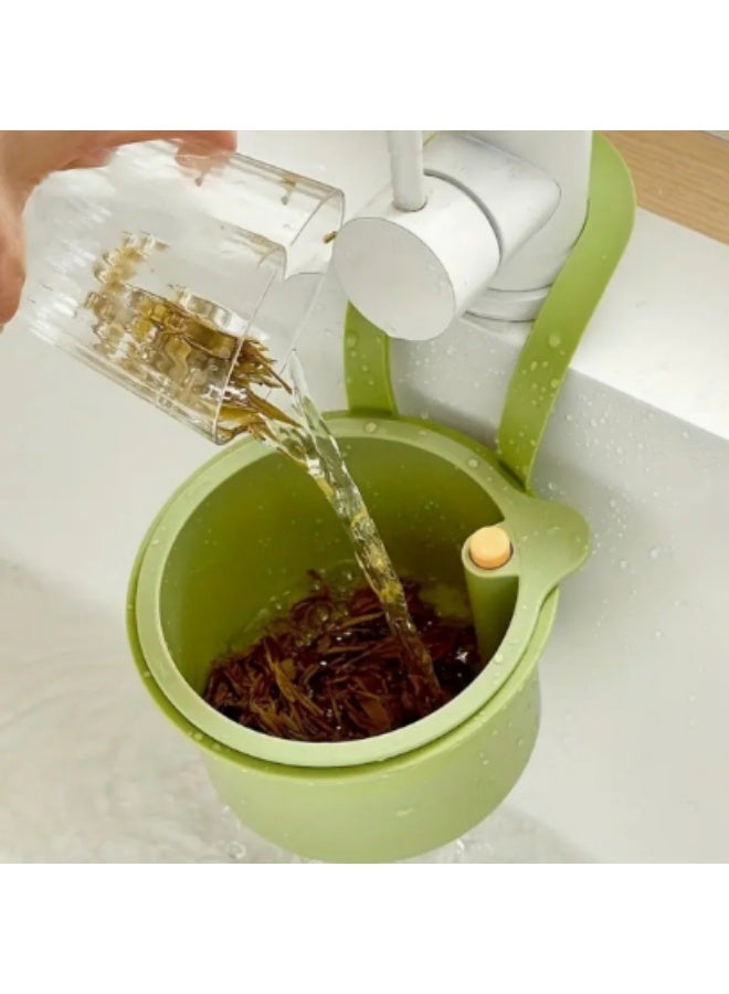 Automatic cleaning push type sink filter basket - automatic food waste drainage basket with detachable bottom, easy to install and remove, suitable for modern kitchen design, Push Drain Cover, Automatic Cleaning Filter, Push-Type Sink Accessory - Image 1