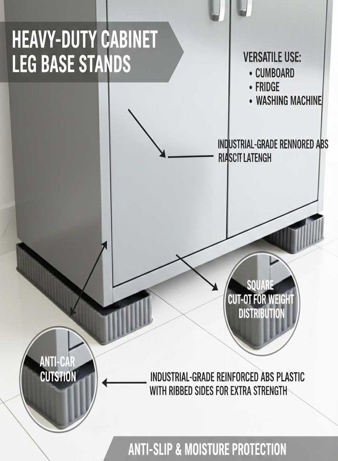 SAI PRASEEDA Multipurpose Almirah Stand | Grey | Appliance Stand Base | Suitable for Almirah, Fridge & Furniture - Image 4