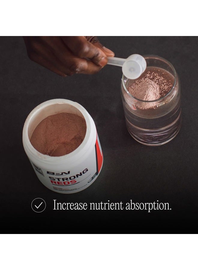 Bare Performance Nutrition بار بيرفورمانس للتغذية، مسحوق سوبر فود سترونغ ريدز، بدون محليات صناعية، مضاد للأكسدة، يعزز الطاقة بشكل طبيعي، مسحوق فواكه، إنزيم هضمي (30 حصة، فراولة) - Image 5