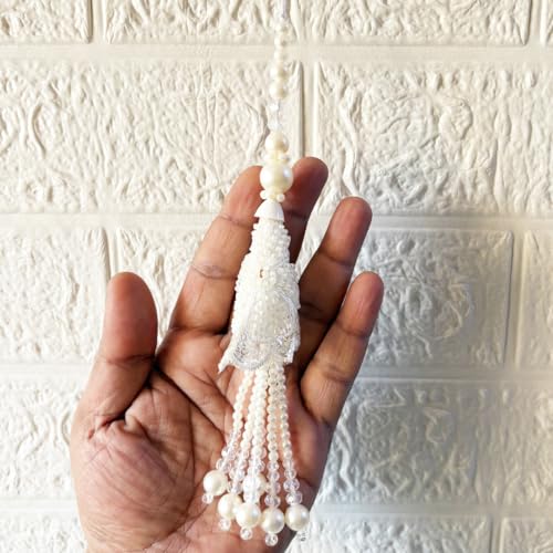 Adikala Craft Store Handmade Ethnic Latkan Tassel Set of 2 for Saree Pallu, Blouse, Suits, Dupatta, Lehenga Decor (Beaded Cone) - Image 5