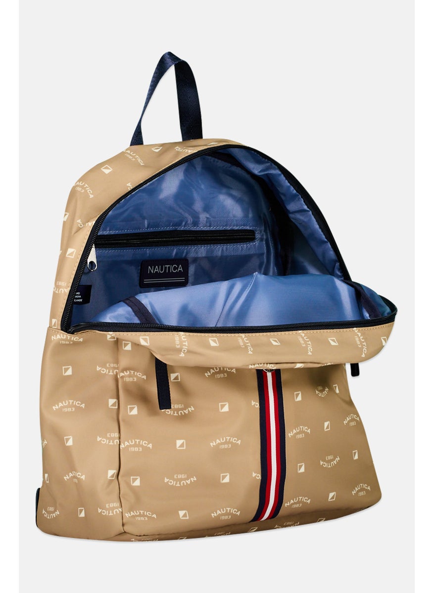NAUTICA Women Monogram  Backpack 34 H x 28 L x 12 W cm, Tan  - Image 3