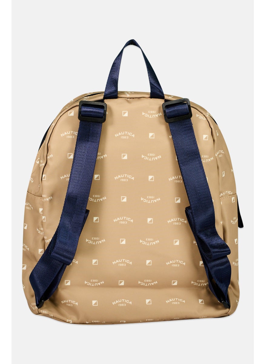 NAUTICA Women Monogram  Backpack 34 H x 28 L x 12 W cm, Tan  - Image 2