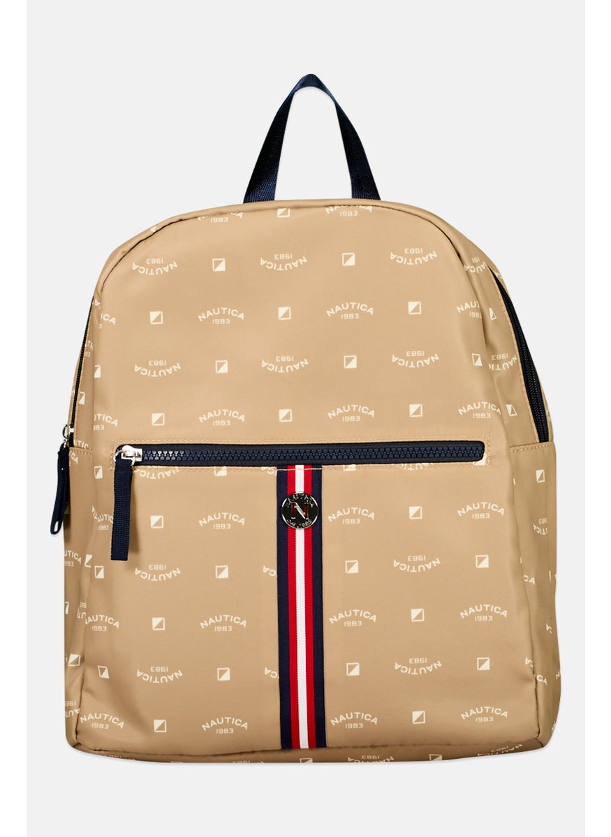 NAUTICA Women Monogram  Backpack 34 H x 28 L x 12 W cm, Tan  - Image 1