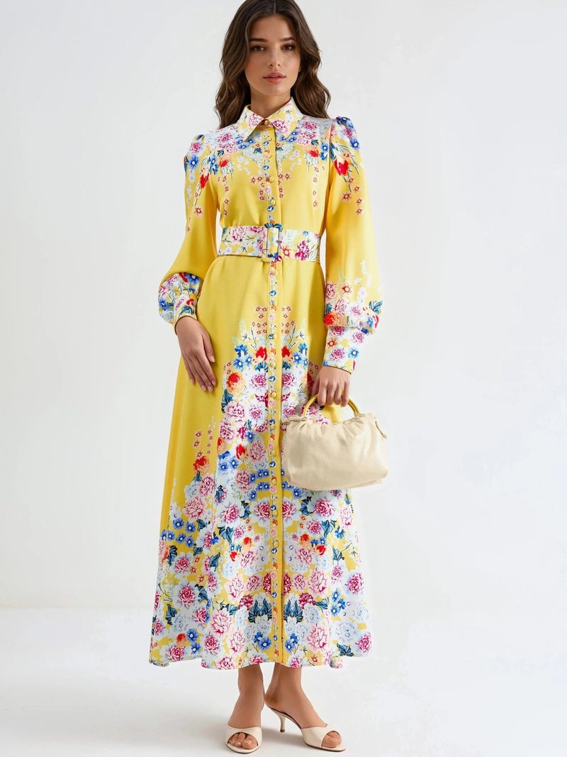 Jennyfer فستان ماكسي مزخرف بأزرار - Image 1