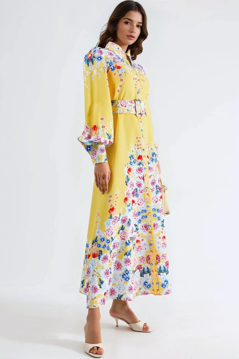 Jennyfer Floral Maxi Dress with Button Closure - Image 2