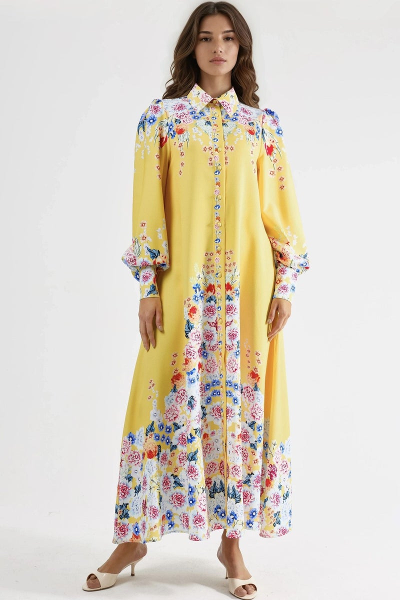 Jennyfer Floral Maxi Dress with Button Closure - Image 5