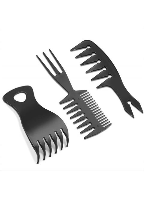 3 Pieces Hair Stylists Styling Comb Set, Includes Texturizing Comb Tri-Comb Double Side Brushes Hair Pick Wide Tooth Hair Comb Shaping and Teasing Wet Combs Tools for Long, Thick, Curly Hair