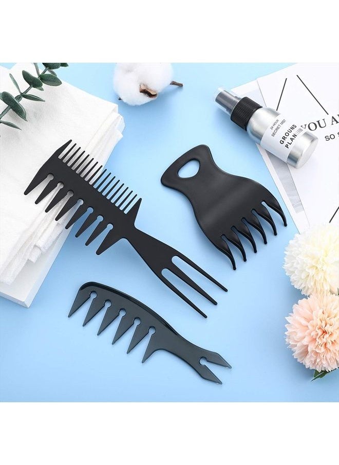3 Pieces Hair Stylists Styling Comb Set, Includes Texturizing Comb Tri-Comb Double Side Brushes Hair Pick Wide Tooth Hair Comb Shaping and Teasing Wet Combs Tools for Long, Thick, Curly Hair