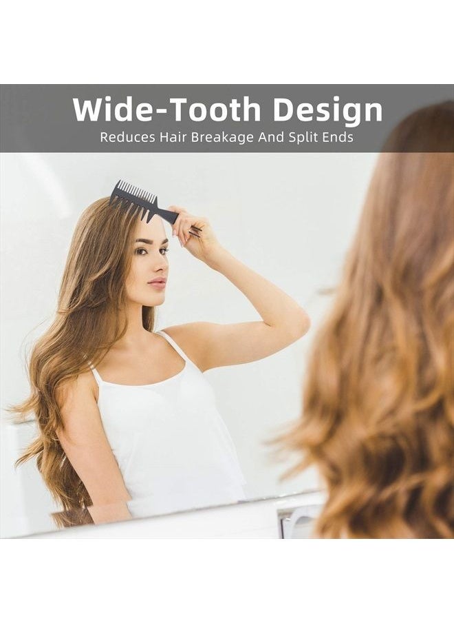 3 Pieces Hair Stylists Styling Comb Set, Includes Texturizing Comb Tri-Comb Double Side Brushes Hair Pick Wide Tooth Hair Comb Shaping and Teasing Wet Combs Tools for Long, Thick, Curly Hair
