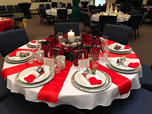 ADVcer 6 inch Wide Red Satin Ribbon Roll - 24.1 Yard Long Bulk for Christmas Holiday Decorative, Wedding Birthday Ceremonial, Gift Wrapping, Ribbons Cutting, Chair Sashes, Indoor or Outdoor Embellish - Image 5