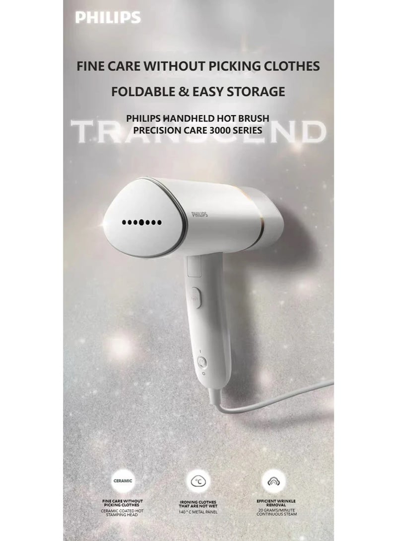 Philips 3000 Series/STH3020 Handheld Garment Steamer - Stream White, 1000W High Power, 30-Second Quick Steam, 100ml Water Tank, Portable Ironing Essential for Home and Travel 100 ml 1000W WHITE 100 ml 1000 W STH3020 WHITE - Image 2