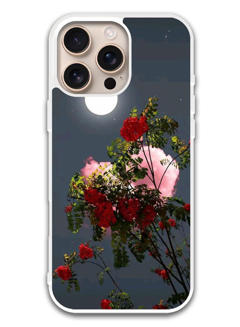 Theodor Protective Case Cover For APPLE IPHONE 16 Pro Max Moon Shining (White Bumper) - Image 1