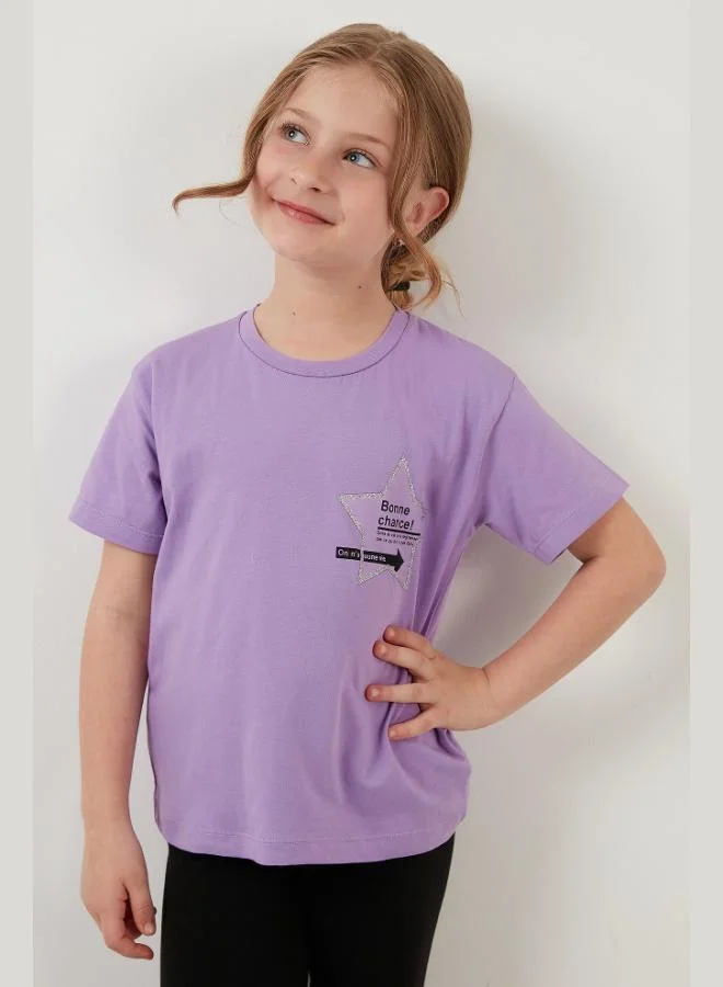 Lela Lela Printed Crew Neck Cotton T-Shirt Girl's T-Shirt 6211046