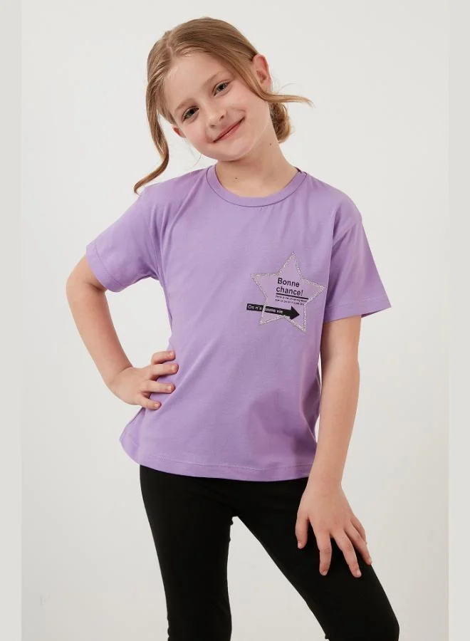 Lela Lela Printed Crew Neck Cotton T-Shirt Girl's T-Shirt 6211046