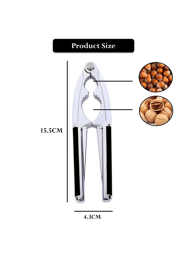 MOMISY Walnut Cracker Tools Heavy Duty Nut Crackers for Walnuts Pistachio Stainless Steel Cracker Opener NonSlip Handle Pack 1 BlackSmall