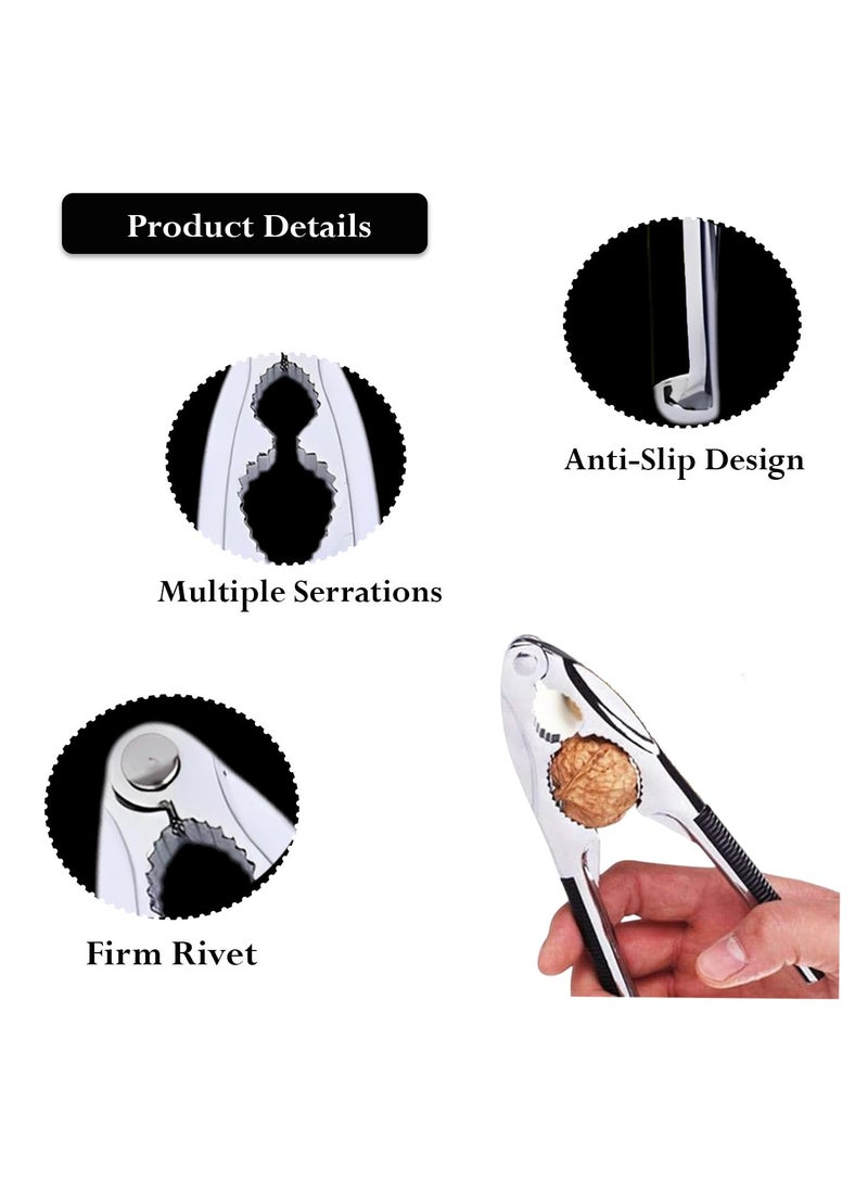 MOMISY Walnut Cracker Tools Heavy Duty Nut Crackers for Walnuts Pistachio Stainless Steel Cracker Opener NonSlip Handle Pack 1 BlackSmall