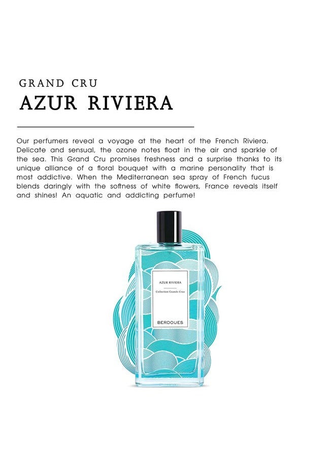 BERDOUES - Grands Crus Azur Riviera Eau de Parfum | Aquatic Scent Made in France | Spray Fragrance Men & Women | Premium Quality Ingredients 3.4 Fl Oz - Image 1