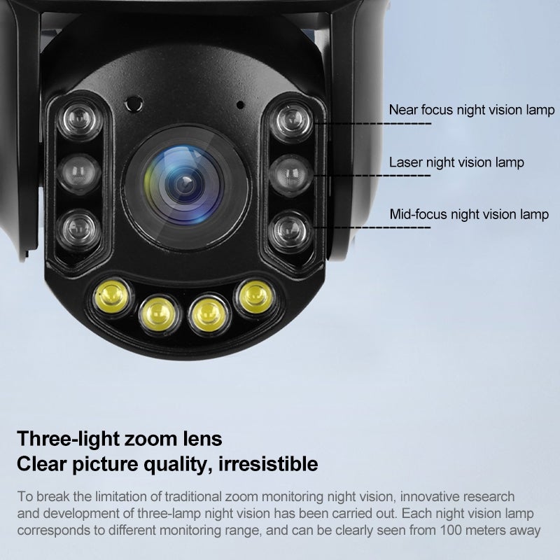 QX71 5MP Wireless WiFi Laser Spherical Camera Supports Two-way Voice&Mobile Monitoring(Black) - Image 4